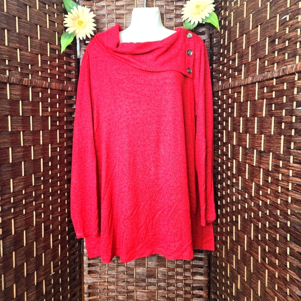 N Touch  blouse Sweater good condition color red cherry